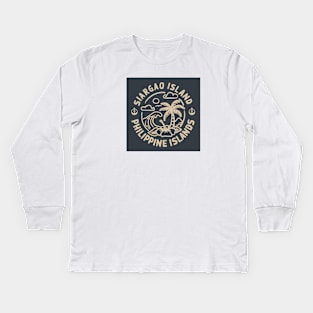 Siargao.Island Tourist spot Logo Design Kids Long Sleeve T-Shirt